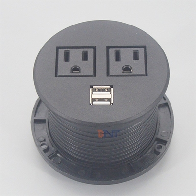 Poder de Mini Round Table Socket With 2 X EUA e 1 carregador de X USB