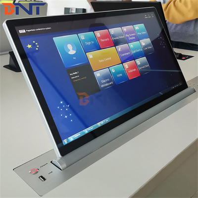 Sistema de conferência 15,6 polegadas Motorizado Pop up LCD Monitor Elevador Personalizado Tamanho 17 ~ 24 polegadas tela de computador
