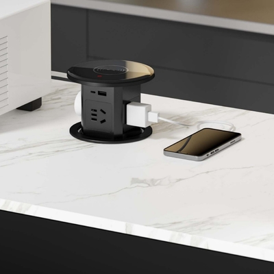 água à prova de água tomada de energia elétrica tomada universal conector cozinha inteligente tomada pop up com carregador sem fio superior