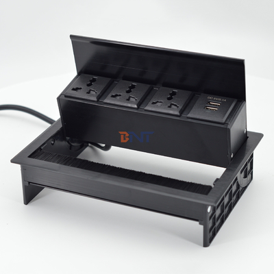 Brush Flip Up tomada de alimentação universal Cobertura Desktop Socket com porta de dados USB-S /Tabletop Brush Flip Connectivity Box