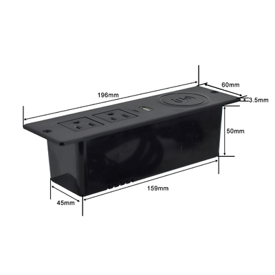 Sofá 2 tomadas de corrente alternada e tomada de carregamento USB com carregador sem fio 60mm us power sofá de escritório carregador de móveis power soc