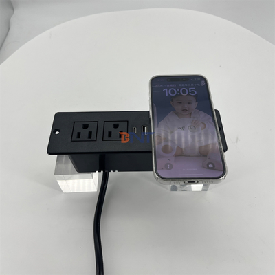 Sofá 2 tomadas de corrente alternada e tomada de carregamento USB com carregador sem fio 60mm us power sofá de escritório carregador de móveis power soc