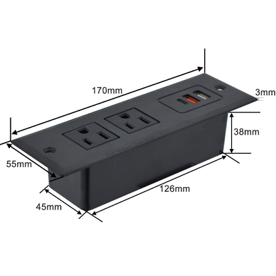 OEM/ODM Sofá multifuncional de escritório entrada de tomada de mesa tomada de energia com portas usb A + C