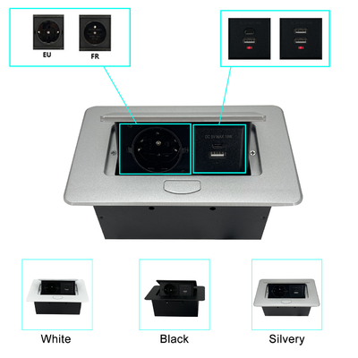 Embutida Desktop Socket pop up outlets USB A + C plugue de carregamento de energia Adequado para mesa de escritório