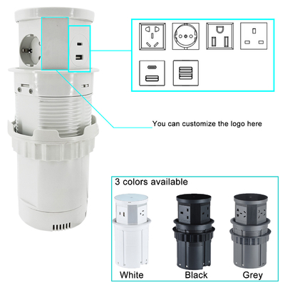 Cozinha tomada de energia oculta de escritório recessado Port USB popup AC 16A 220V Voltagem IP44 Nível para uso de escritório