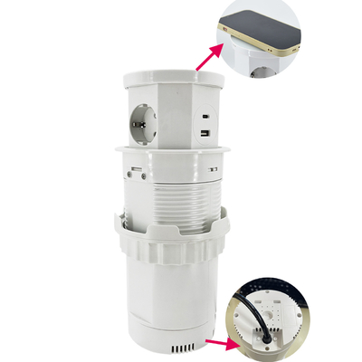 Cozinha tomada de energia oculta de escritório recessado Port USB popup AC 16A 220V Voltagem IP44 Nível para uso de escritório