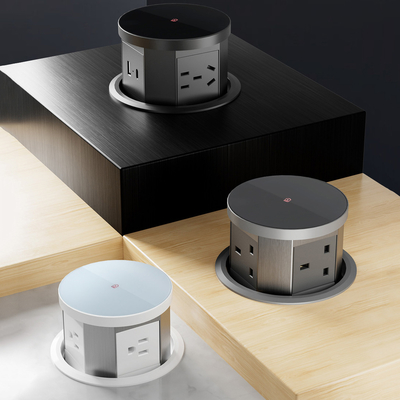 Soquete de alimentação oculto com porta USB Soquete de cozinha AC 16A com carregador rápido sem fio para o escritório