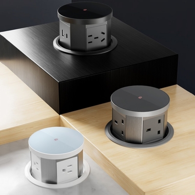 Soquete de alimentação oculto com porta USB Soquete de cozinha AC 16A com carregador rápido sem fio para o escritório