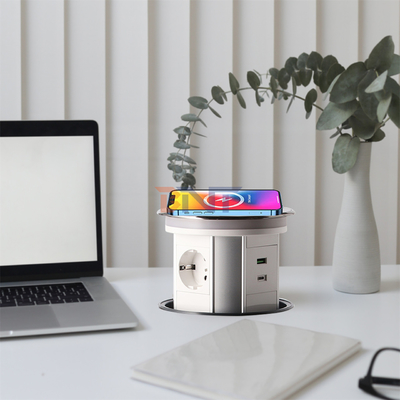 Cozinha Escondida Personalizar motorizadas tomadas de alimentação pop up cozinha tomadas de mesa torre com tomadas de carregamento USB A + C