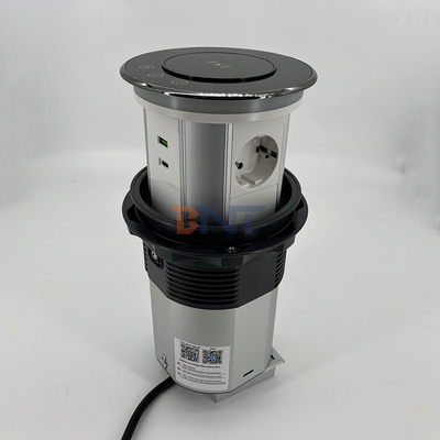 Cozinha Escondida Personalizar motorizadas tomadas de alimentação pop up cozinha tomadas de mesa torre com tomadas de carregamento USB A + C