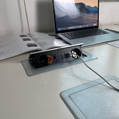 Embutida Fábrica Pop up Socket com tomada de energia UE embutida Tabletop IP44 2 tomadas de corrente alternada RJ45 Rede e plugue HDMI