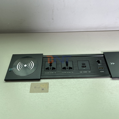 Novo Estilo Desktop Slip Cover Power Sliding Socket 10A Corrente nominal com carregador sem fio para casa e escritório