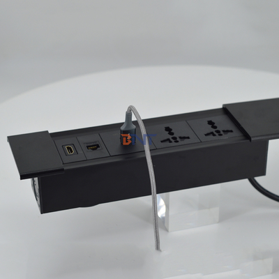 Soquete de alimentação de cobertura deslizante multifuncional para mesas de escritório com tipo de módulo de carga USB