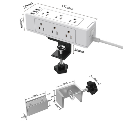 Boente multifuncional conector de energia presa de mesa montar tomada / tomada de mesa móvel tomada de mesa montar