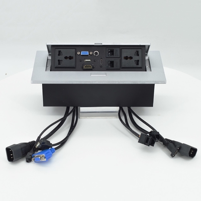 OEM/ODM Universal 16A/10A tomadas AC & Cat6 Data Port PopUp Design Socket Tabletop IP44 Nível com 2 tomadas