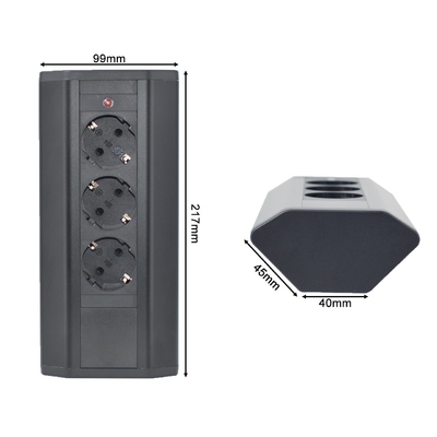 OEM/ODM Soquete de esquina EU Soquete de energia elétrica com 3 tomadas de corrente alternada adequado para escritório / desktop / mesa / cozinha
