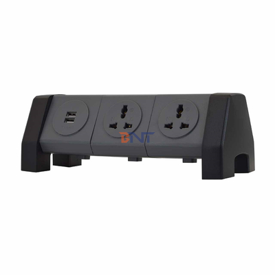OEM/ODM Universal Power Extension Cord Tower Socket com 2 soquetes de carregamento USB Protector de sobretensão para escritório