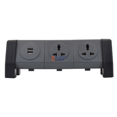 OEM/ODM Universal Power Extension Cord Tower Socket com 2 soquetes de carregamento USB Protector de sobretensão para escritório