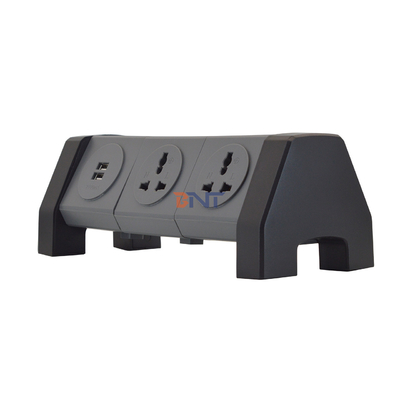 OEM/ODM Universal Power Extension Cord Tower Socket com 2 soquetes de carregamento USB Protector de sobretensão para escritório