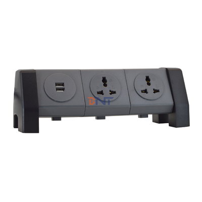 OEM/ODM Universal Power Extension Cord Tower Socket com 2 soquetes de carregamento USB Protector de sobretensão para escritório