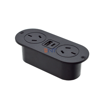 5v 2.1a tomada de tomada do sofá ABS de mesa incorporada tomadas de energia padrão AU e tomada de carga USB A + C para hotel/bar/me