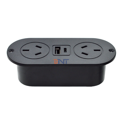 5v 2.1a tomada de tomada do sofá ABS de mesa incorporada tomadas de energia padrão AU e tomada de carga USB A + C para hotel/bar/me