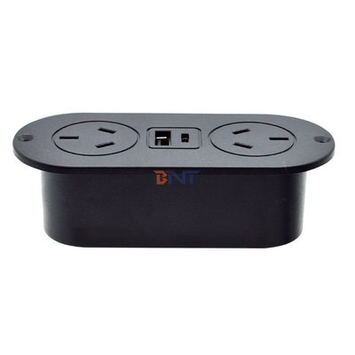 5v 2.1a tomada de tomada do sofá ABS de mesa incorporada tomadas de energia padrão AU e tomada de carga USB A + C para hotel/bar/me