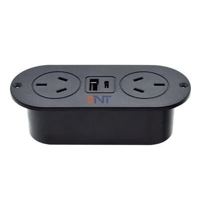 5v 2.1a tomada de tomada do sofá ABS de mesa incorporada tomadas de energia padrão AU e tomada de carga USB A + C para hotel/bar/me
