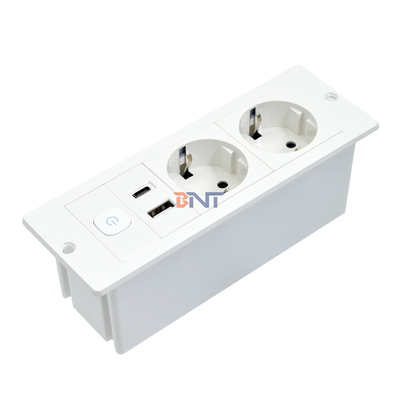OEM/ODM ABS padrão UE 5V 2.1A Power USB A + C Socket de carregamento Conjunto de mesa/sofá Hotel/Bar/sala de reuniões