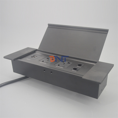 Flexível montado em repouso flip-up cobertura multi tomada de tomada de mesa de alimentação oculta tomada de alimentação eléctrica de mesa de trabalho