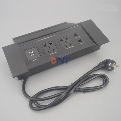 Flexível montado em repouso flip-up cobertura multi tomada de tomada de mesa de alimentação oculta tomada de alimentação eléctrica de mesa de trabalho