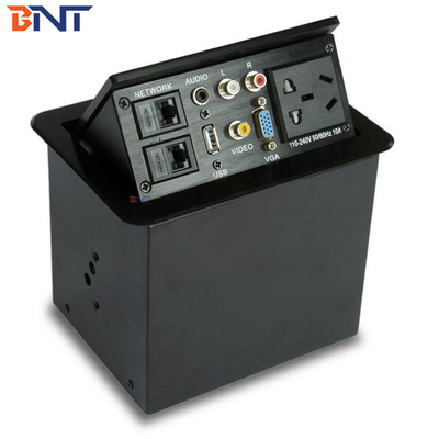 Soluções de AV para escritório Soquetes de energia de mesa de prata Dimensões 151 * 121mm
