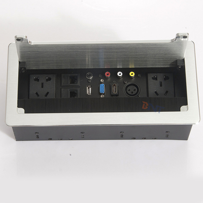 Cobertura escovada Desktop Flip Up tomada de energia padrão universal com porta de rede