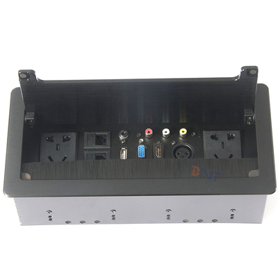 Cobertura escovada Desktop Flip Up tomada de energia padrão universal com porta de rede