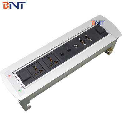 Mesa de conferência elétrica Socket Quadrado Esquina Com HDMI / VGA / 3.5 Audio