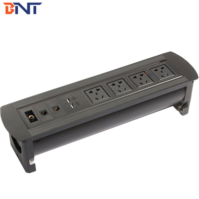 interface de alimentação dupla universal usada em escritório sala manual flip up socket MK6204