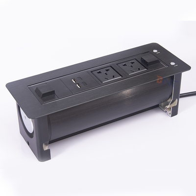 Carregador duplo USB de liga de alumínio Desktop Soquete de dados de alimentação