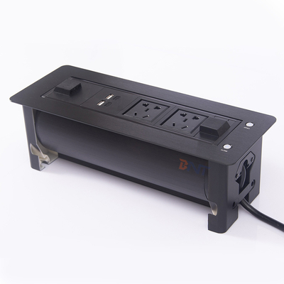 Carregador duplo USB de liga de alumínio Desktop Soquete de dados de alimentação