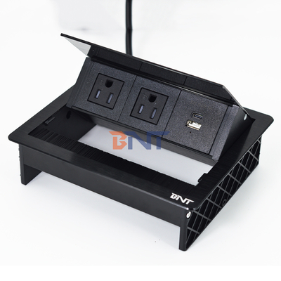 Fábrica UsDesktop Mesa Flip Cover 20W USB Socket Escondido Desktop Power Grommet Brush