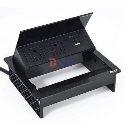 Fábrica UsDesktop Mesa Flip Cover 20W USB Socket Escondido Desktop Power Grommet Brush