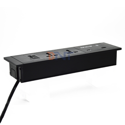 Soquete de mesa inserida tomadas de energia universais USB portas A + C 65W Max saída US / EU / AU 16A / 13A