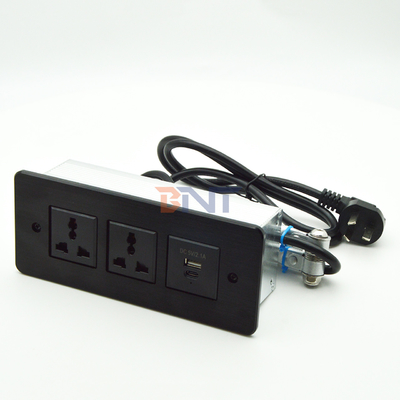 Faixa de alimentação recessada USB C carregamento rápido Flush Mount Mesa Mobiliário Caixa Soquete Mesa de conferência tomada oculta