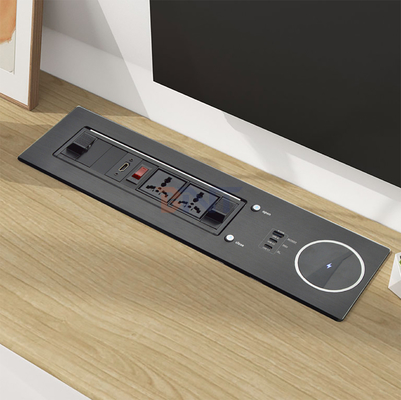 2 Soquete de mesa de carregamento rápido universal de 65W IP44 Nível 10A Corrente nominal 2 tomadas AC Estandarte da UE de tomada para uso de escritório