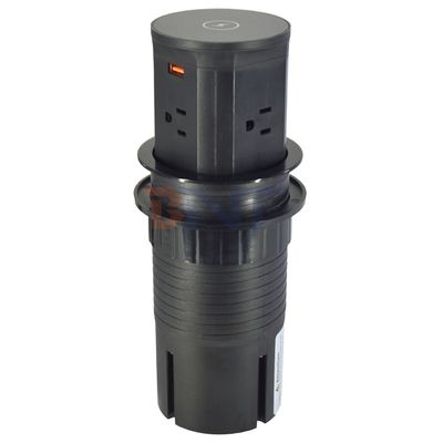 4 Outlet Us Soquete padrão de elevador de cozinha Soquetes de emergência pneumáticos ocultos UE Reino Unido Conectividade USB Carregamento sem fio