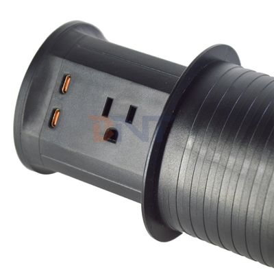 4 Outlet Us Soquete padrão de elevador de cozinha Soquetes de emergência pneumáticos ocultos UE Reino Unido Conectividade USB Carregamento sem fio