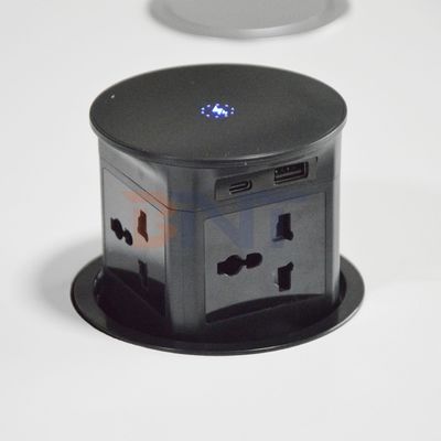 Carregador sem fio BNT Automático Pneumático Pop-up Lavatório de cozinha torneira Nova mesa de design 4 tomadas Automático moderno