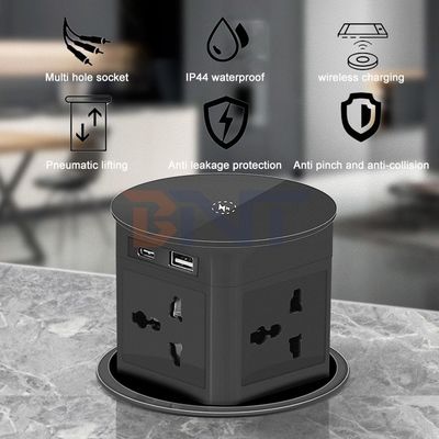 Carregador sem fio BNT Automático Pneumático Pop-up Lavatório de cozinha torneira Nova mesa de design 4 tomadas Automático moderno