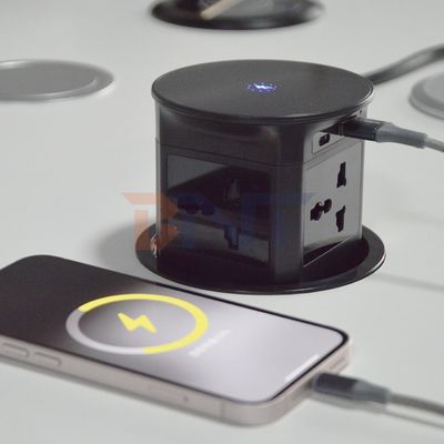 Carregador sem fio BNT Automático Pneumático Pop-up Lavatório de cozinha torneira Nova mesa de design 4 tomadas Automático moderno
