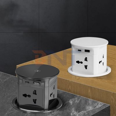 Carregador sem fio BNT Automático Pneumático Pop-up Lavatório de cozinha torneira Nova mesa de design 4 tomadas Automático moderno