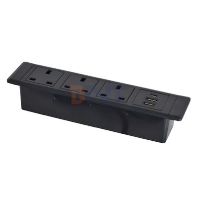 3UK Outlets Desktop Soquetes de alimentação multifuncionais com Soquete Elétrico 3AC e Soquetes de Carregamento 2*USB A+1*USB C